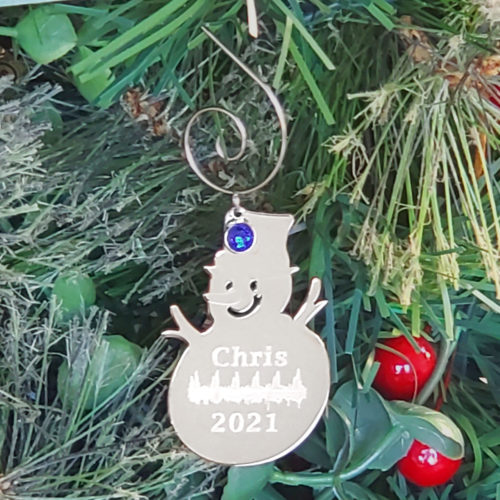 Heartbeat Snowman Ornament